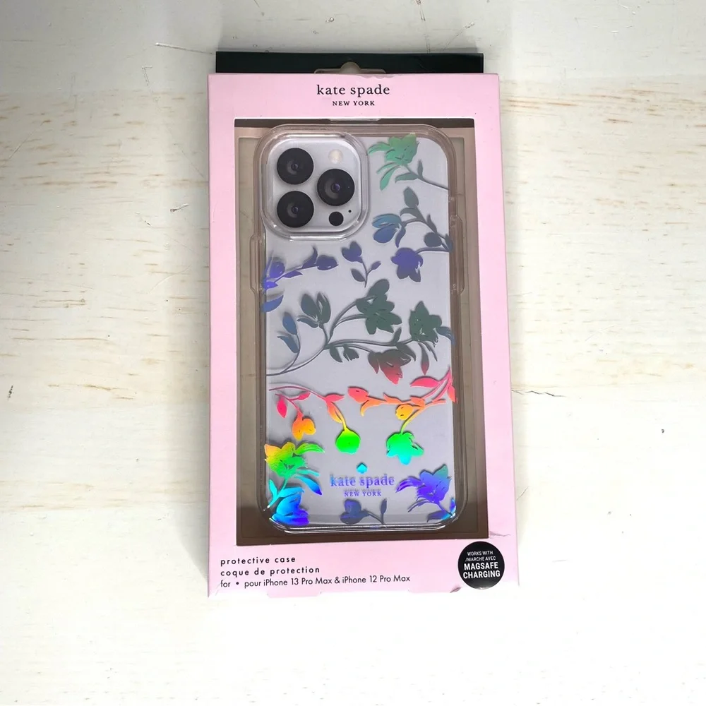Kate Spade Clear Floral Case iPhone 13 Pro - Picture 2 of 6